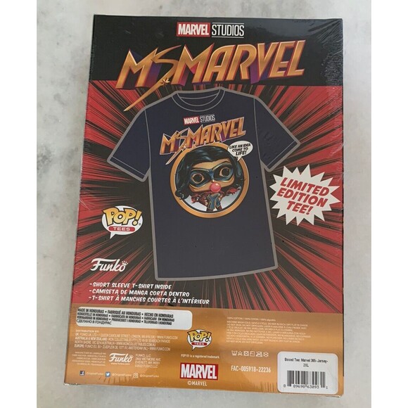 MS MARVEL Funko Pop Tees Marvel T Shirt Target Limited Edition Sealed 2XL XXL - Picture 2 of 2